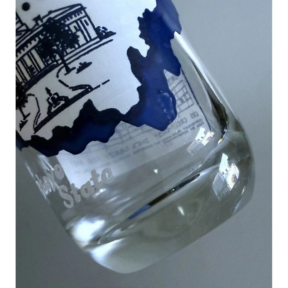 Vintage 1960s OHIO State Beverage Glass Tumbler Highball, Enamel Paint 5.25